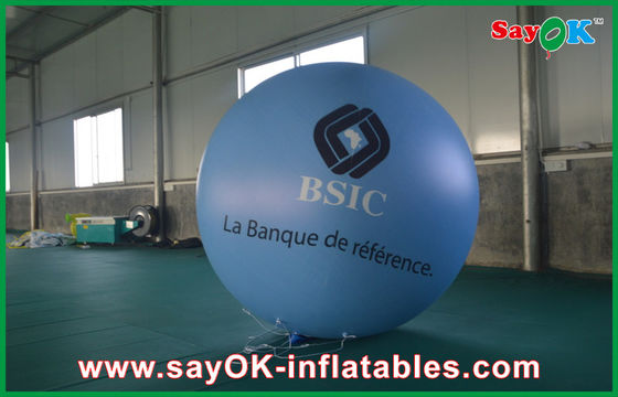 0.18mm 1.5m Blue PVC Outerdoor Inflatable Advertising Balloon With Logo Print For Event