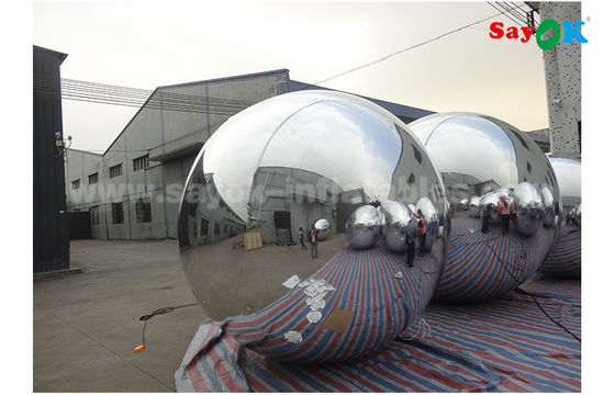 Gold Mirror Ball Lightweight Silver Dia 2m Inflatable Balloon For Advertising Easy To Carry