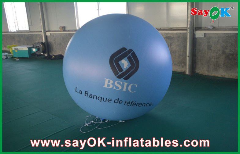 0.18mm 1.5m Blue PVC Outerdoor Inflatable Advertising Balloon With Logo Print For Event