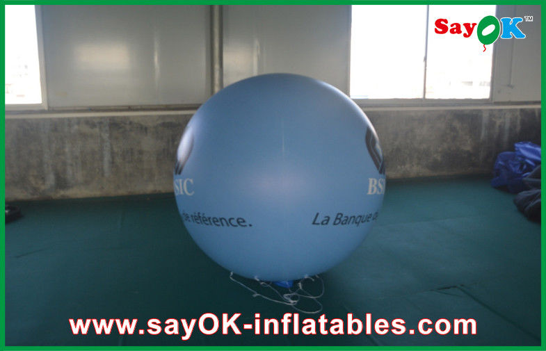 0.18mm 1.5m Blue PVC Outerdoor Inflatable Advertising Balloon With Logo Print For Event