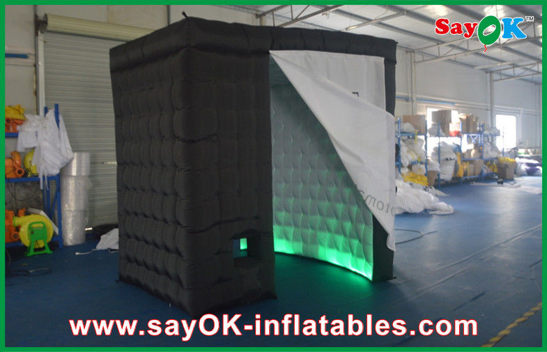 Inflatable Photo Booth Enclosure 210D Oxford Cloth Lighting Inflatable Photo Booth Black Outside For Party