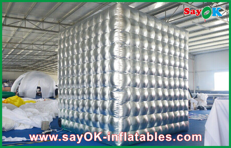 Inflatable Photo Booth Enclosure Led Lights Photo Booth Tent Sliver Inflatable Oxford Cloth / PVC