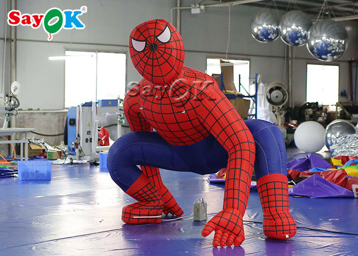 Blow Up Cartoon Characters Super Hero 2.5m Red Inflatable Spiderman For Ceremony Decoration