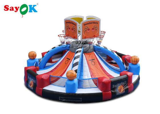 Giant Outdoor Inflatable Basketball Hoop Menembak Game Logo Disesuaikan