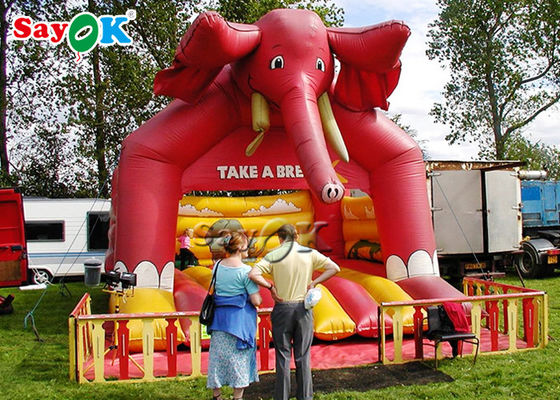 Gajah Bounce Inflatable Untuk Taman Hiburan / PVC Anak Inflatable Jumping Castle