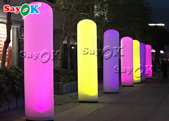 Lampu LED Putih Disesuaikan Model Pilar Inflatable Untuk Dekorasi