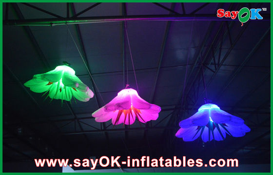 Ungu / Hijau GIant Inflatable Lighting Dekorasi Led Inflatable Lighting Bunga
