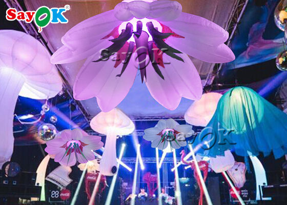 Warna-warni 1.5m/2m Inflatable Led Hanging Bunga Untuk Dekorasi Pernikahan