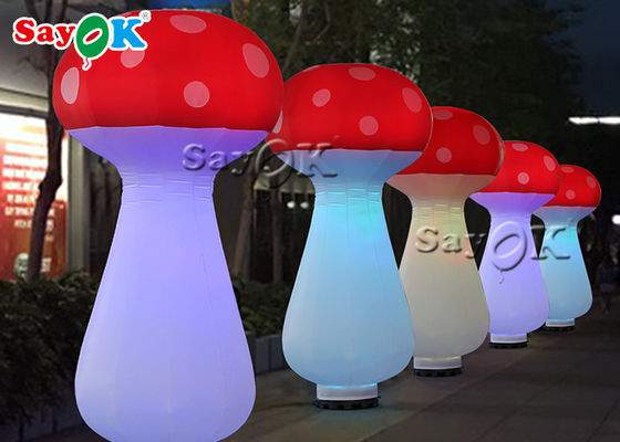 Cahaya LED Merah Dan Putih 2.5m Jamur Inflatable Untuk Festival Musik