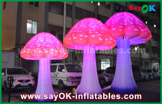 190T Nylon Merah 2 - 5 M Jamur Led Inflatable Lampu Untuk Iklan / Dekorasi