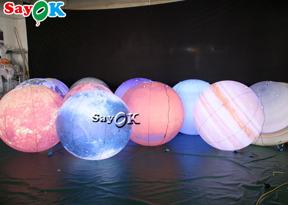 LED Besar Gantung Inflatable Pencahayaan Dekorasi Delapan Planet Bahan PVC