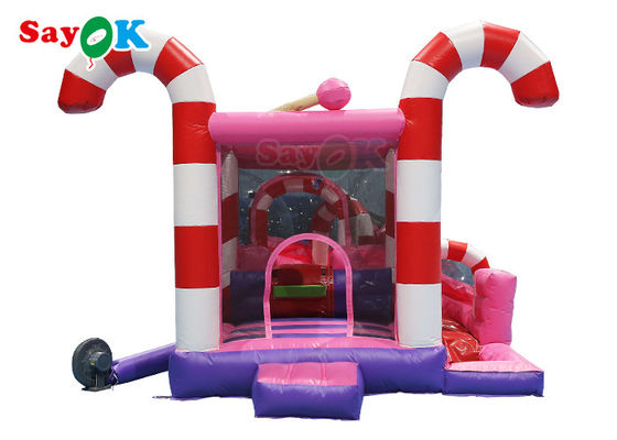 Percetakan Sutra Permen Inflatable Slide Bounce Dua Dalam Satu Mainan Inflatable