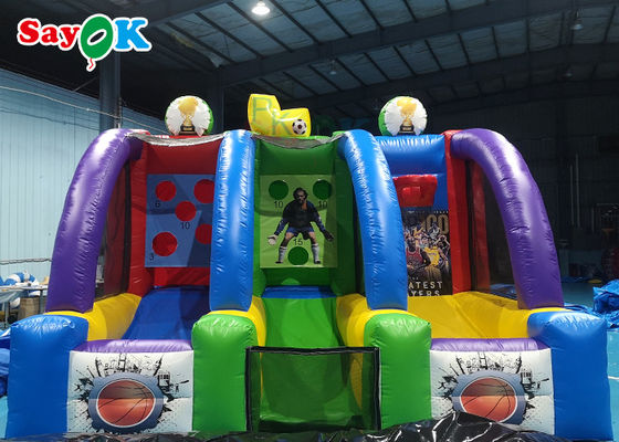 Lingkaran Basket Tiup Raksasa 5x3m Game Menembak Bola Basket Komersial Lucu