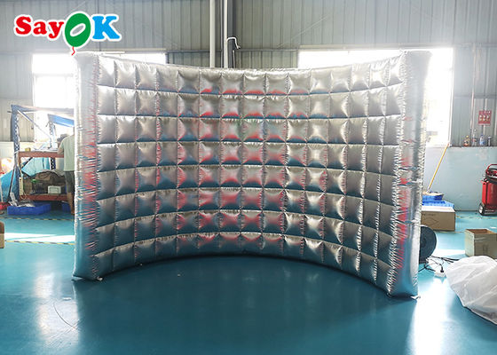 White LED Inflatable Photo Booth Dinding Pernikahan Acara Ulang Tahun Iklan