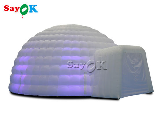 White Inflatable Igloo Dome Tent Dengan Lampu Led Untuk Acara Pernikahan