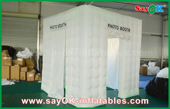 Inflatable Photo Studio 3 Doors White Inflatable Portable Cube Photobooth Tent Dengan Ukuran 2.5m