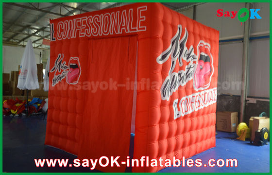 Tenda Pesta Tiup Kustom Merah Dekorasi Acara Pencahayaan Tiup Tenda Photo Booth Untuk Disewa