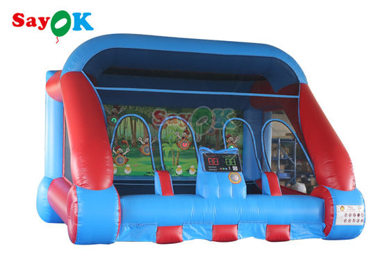 Game Olahraga Tiup Komersial Red Blue IPS Shooting Game Inflable Carnival Game