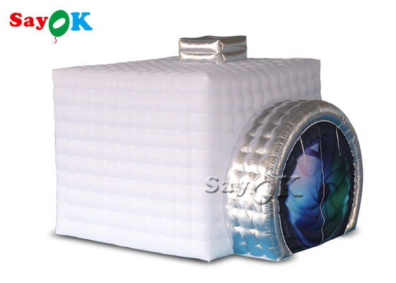 Inflatable Party Tent Foldable LED Promotion Inflatable Photo Booth Dengan Air Blower Warna Putih