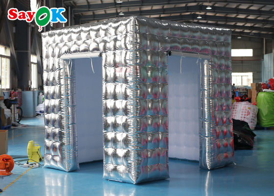 Tenda Pesta Inflatable Oxford Inflatable LED Photo Booth Dinding Latar Belakang Remote Control Untuk Acara Besar