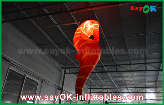 Dekorasi Pencahayaan CE Inflatable, Custom Inflatable Red Sea Horse Untuk Pameran