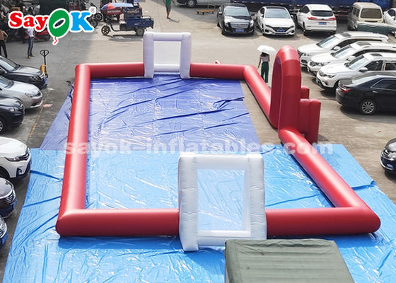 20*8m Merah PVC Tarpaulin Inflatable Permainan Olahraga Lapangan Sepak Bola Luar Ruang