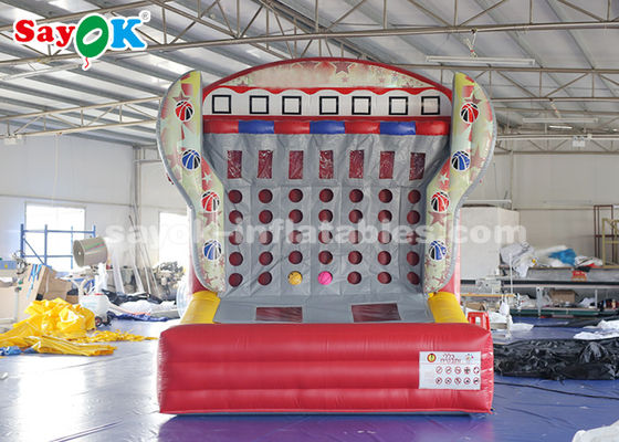 Game Luar Ruangan Tiup 0.4mm PVC Tarpaulin Game Olahraga Tiup Menghubungkan Empat 4 Permainan Bola Basket Berturut-turut