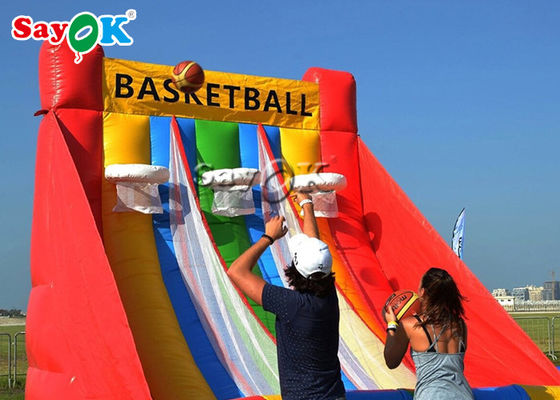 Permainan Olahraga Bola Basket Tiup Udara Ketat Tiga Lingkaran Dengan CE Blower Permainan Tiup Untuk Orang Dewasa