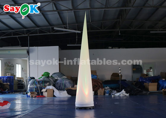 Lampu Inflatable Portable Dekorasi Lampu Kolom Kerucut Kain Putih