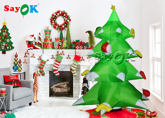 Desain Baru Hijau Raksasa Inflatable Pohon Natal Dengan Ornamen Bola Dan Bintang