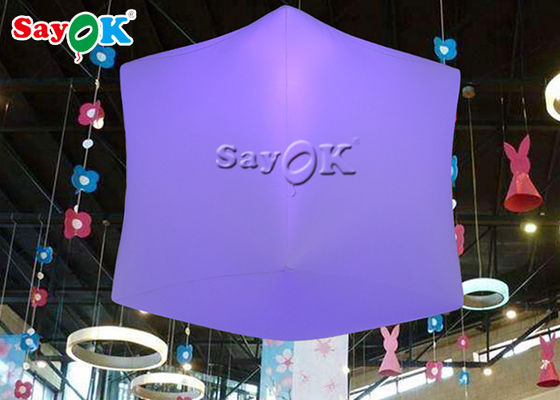 1 Meter LED Hanging Inflatable Cube Balloon Dengan 16 Warna