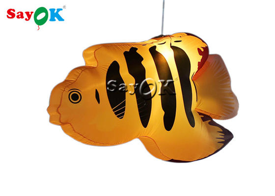Taman Hiburan Ikan Tropis Kuning 2m Pencahayaan Inflatable Dekorasi