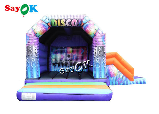 15x18ft Disco Dome Bounce House dengan Slide Digital Printed