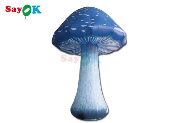 Dekorasi Acara Jamur Udara Biru Muda Led Jamur Tiup Cetak Penuh 13,1 Kaki