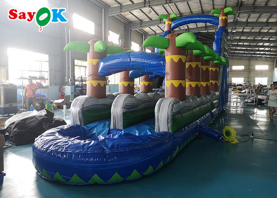 Giant Bouncy Slide OEM Lucu Blow Up Palm Tree Water Slide Jumper Inflatable Rumah Bouncing Inflatable Dengan Slide