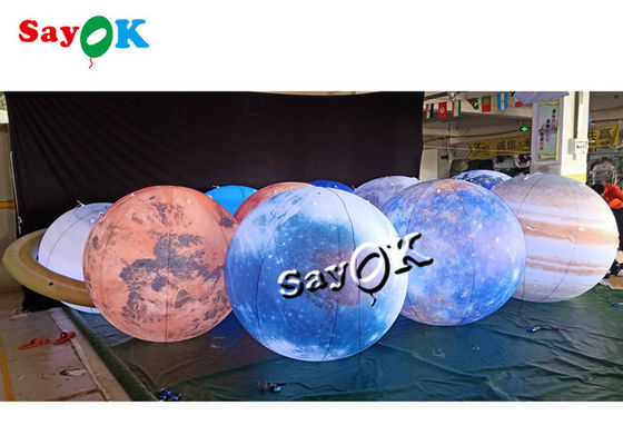 Led Lampu Besar Gantung Inflatable Delapan Planet 0.25mm Bahan PVC