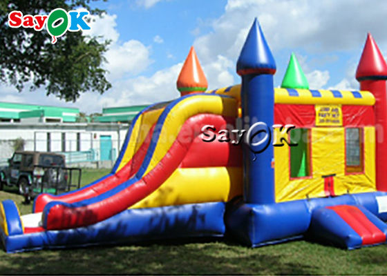 6*4m Pvc Air Jumping Bouncing Castle Dengan Slide Commercial Inflatable Bouncer Untuk Anak